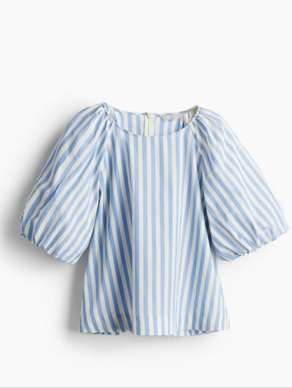 H&M‎ Blue and White Striped Puff-Sleeve Blouse - Picture 3 of 7
